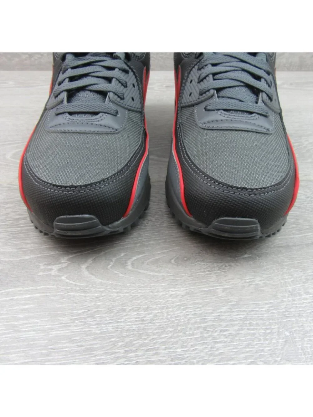 Nike Air Max 90 Premium Mens Size 12 Iron Grey Red Shoes NEW - Picture 5 of 16